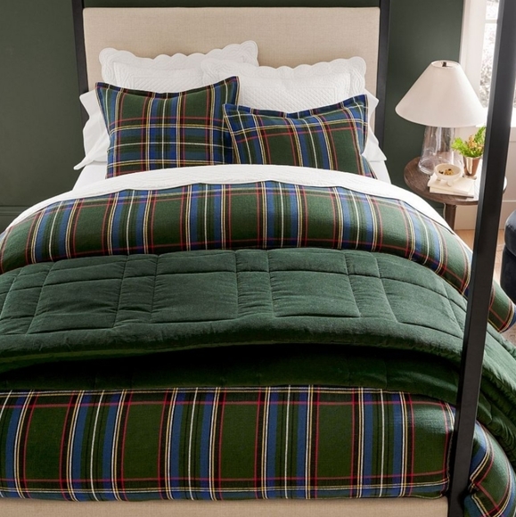 Pottery Barn Stewart Plaid Cotton Euro Shams - Picture 4 of 6